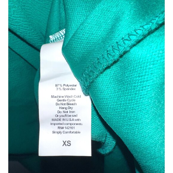 LuLaRoe XS Green Off-Shoulder Ruffle Midi Dress Womens Comfortable Fit Stretch - Picture 3 of 4